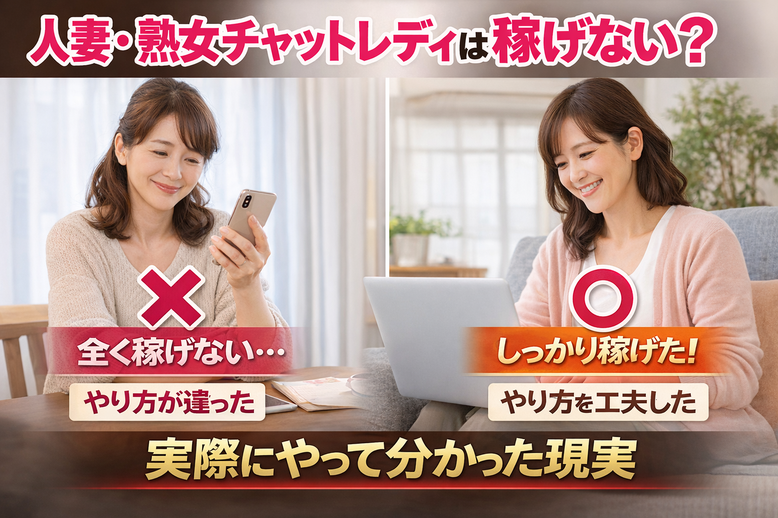 人妻・熟女が在宅チャットレディは稼げない？実際にやって分かった現実